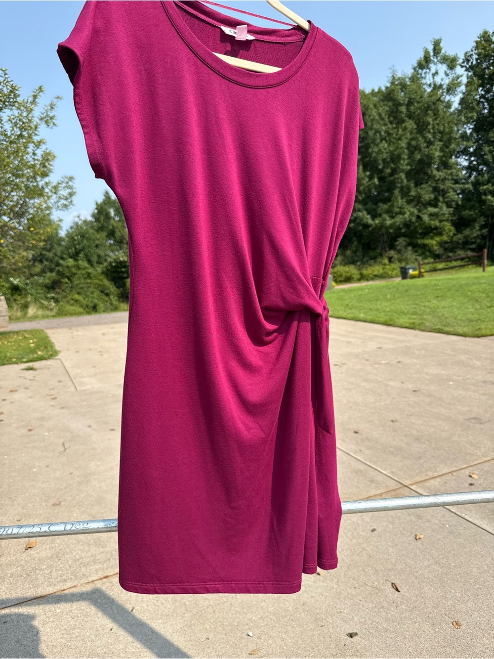 Cable & Gauge Knot-Detail Midi Dress in Fuchsia